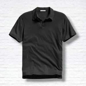 James Perse Carbon Pigment Sueded Jersey Polo Size 3/Large